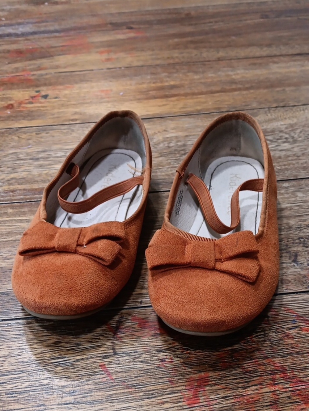 KiderenceToddler Bow Ballet Flats in Rust Suede